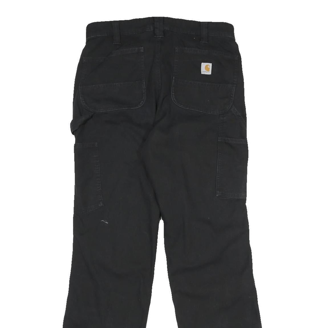 CARHARTT Womens Black Cotton Blend Loose Fit Straight Leg Trousers W30 L32