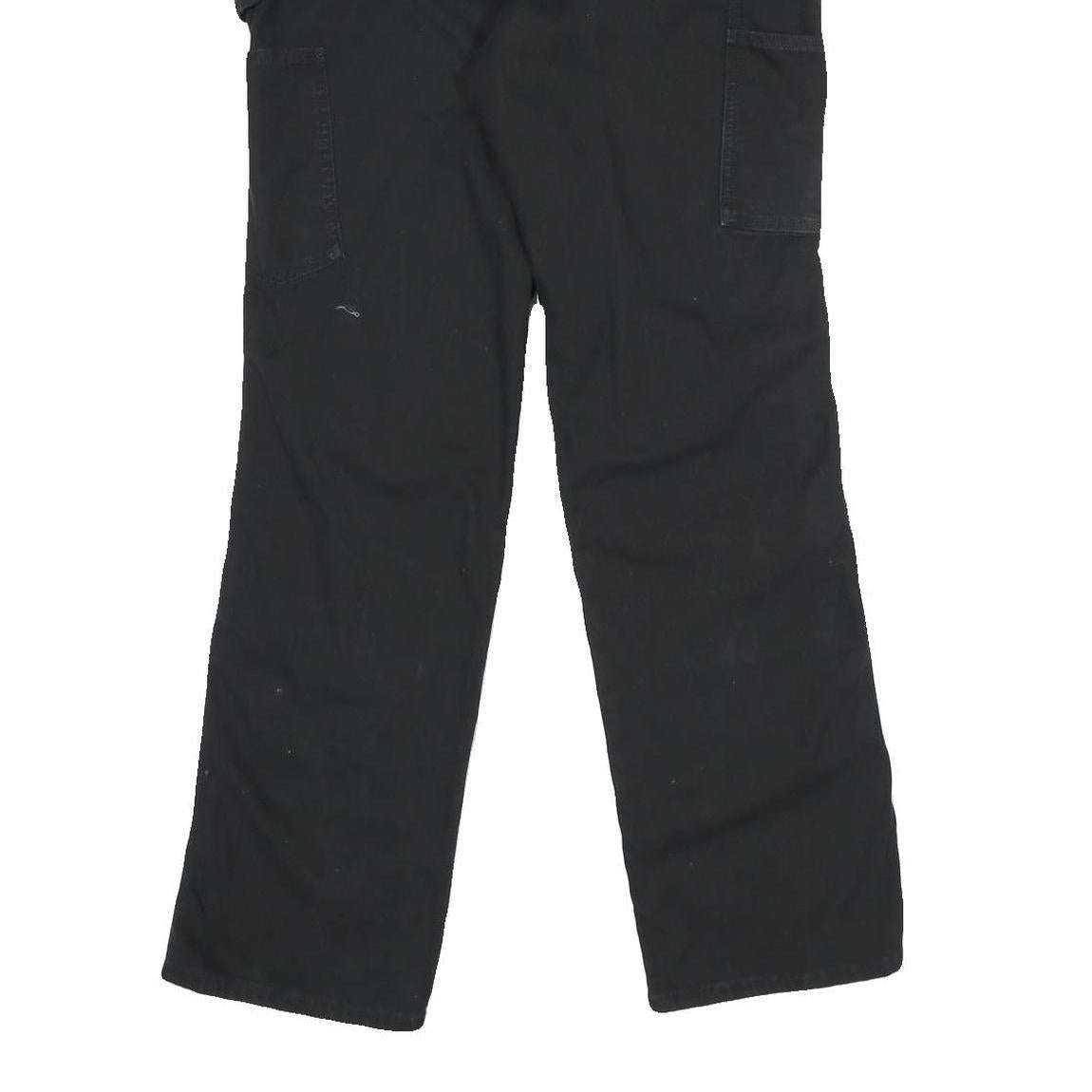 CARHARTT Womens Black Cotton Blend Loose Fit Straight Leg Trousers W30 L32