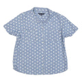 TOMMY HILFIGER Womens Blue & White Polka Dot Shirt XL Cotton Blend Summer Casual