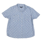 TOMMY HILFIGER Womens Blue & White Polka Dot Shirt XL Cotton Blend Summer Casual