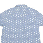 TOMMY HILFIGER Womens Blue & White Polka Dot Shirt XL Cotton Blend Summer Casual