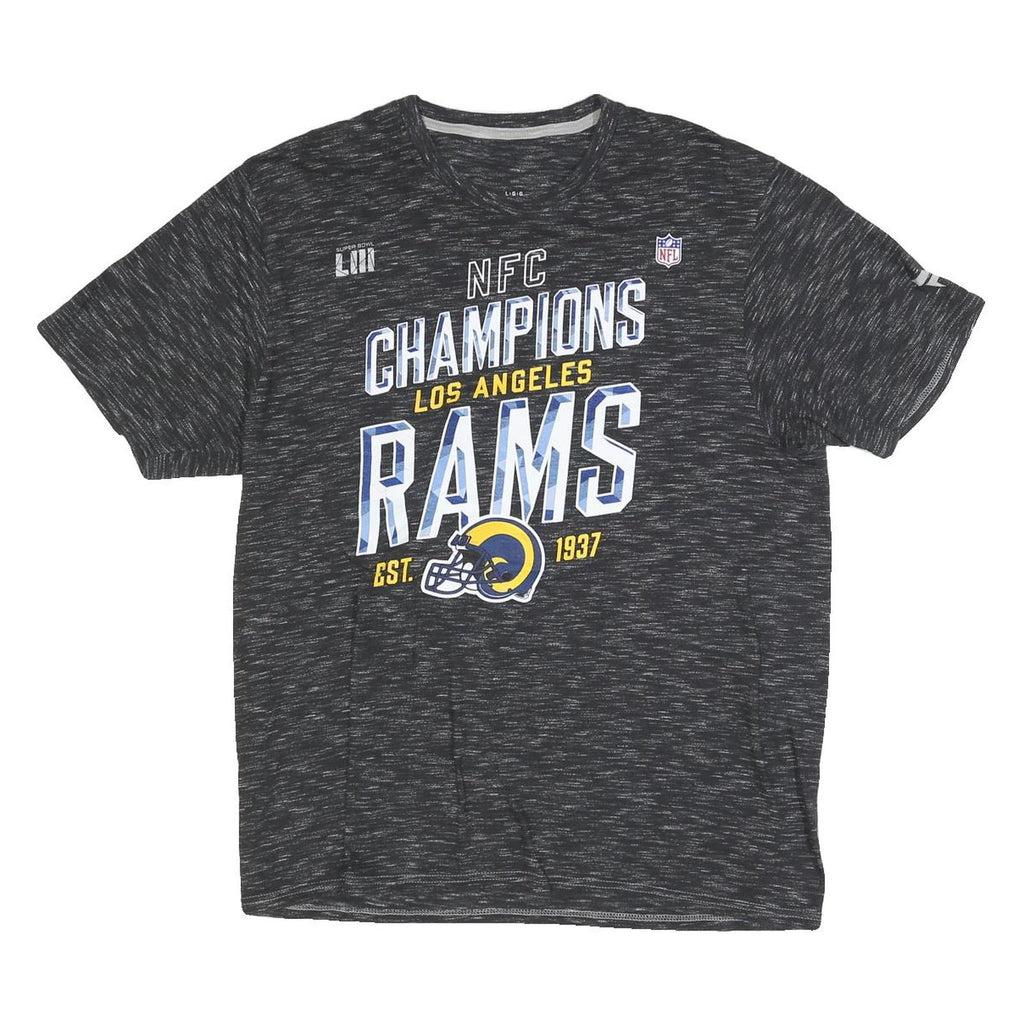 FANATICS Mens Black Los Angeles Rams Graphic T-Shirt L Short Sleeve Crew Neck