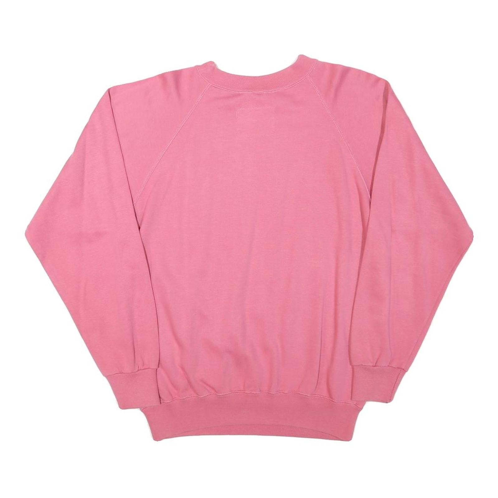 CHAMPION Womens Pink Cotton Blend Crew Neck S Sweatshirt Logo Script