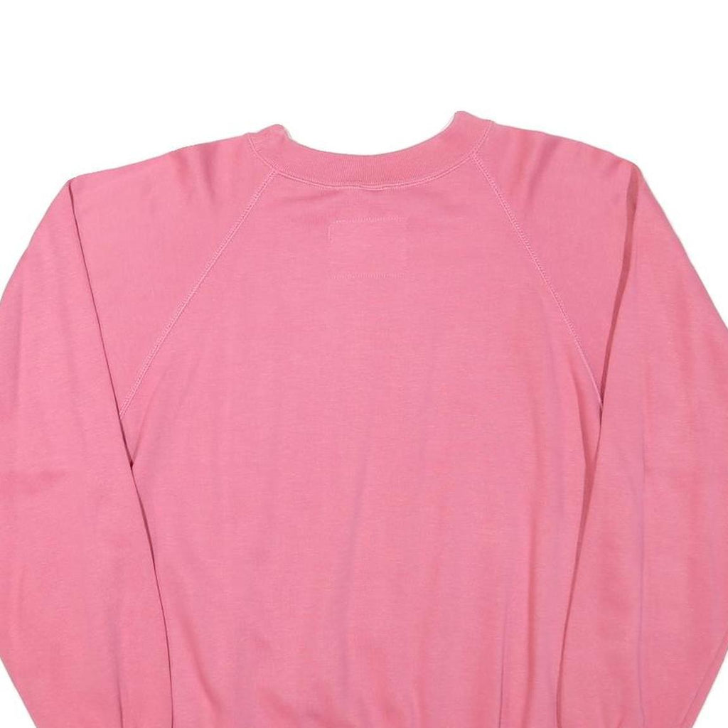 CHAMPION Womens Pink Cotton Blend Crew Neck S Sweatshirt Logo Script