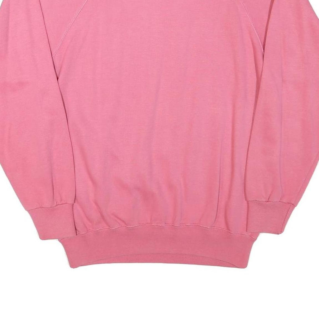 CHAMPION Womens Pink Cotton Blend Crew Neck S Sweatshirt Logo Script