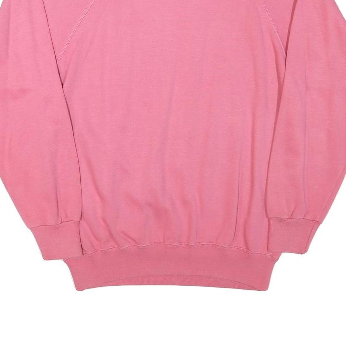 CHAMPION Womens Pink Cotton Blend Crew Neck S Sweatshirt Logo Script