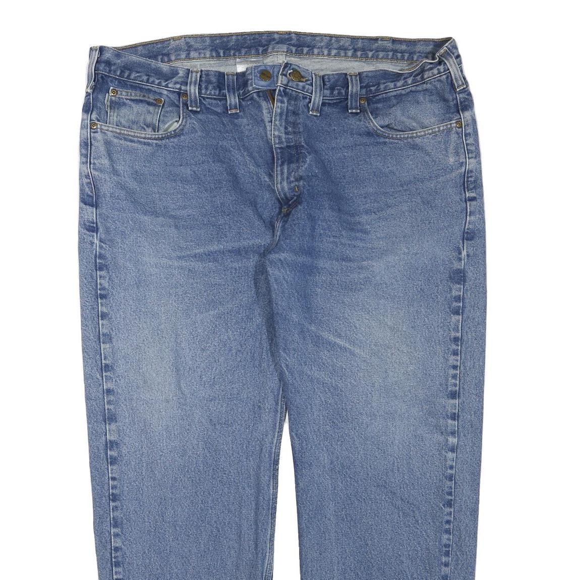 CARHARTT Womens Regular Fit Blue Denim Jeans W44 L30 Cotton Blend Zip