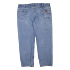 CARHARTT Womens Regular Fit Blue Denim Jeans W44 L30 Cotton Blend Zip