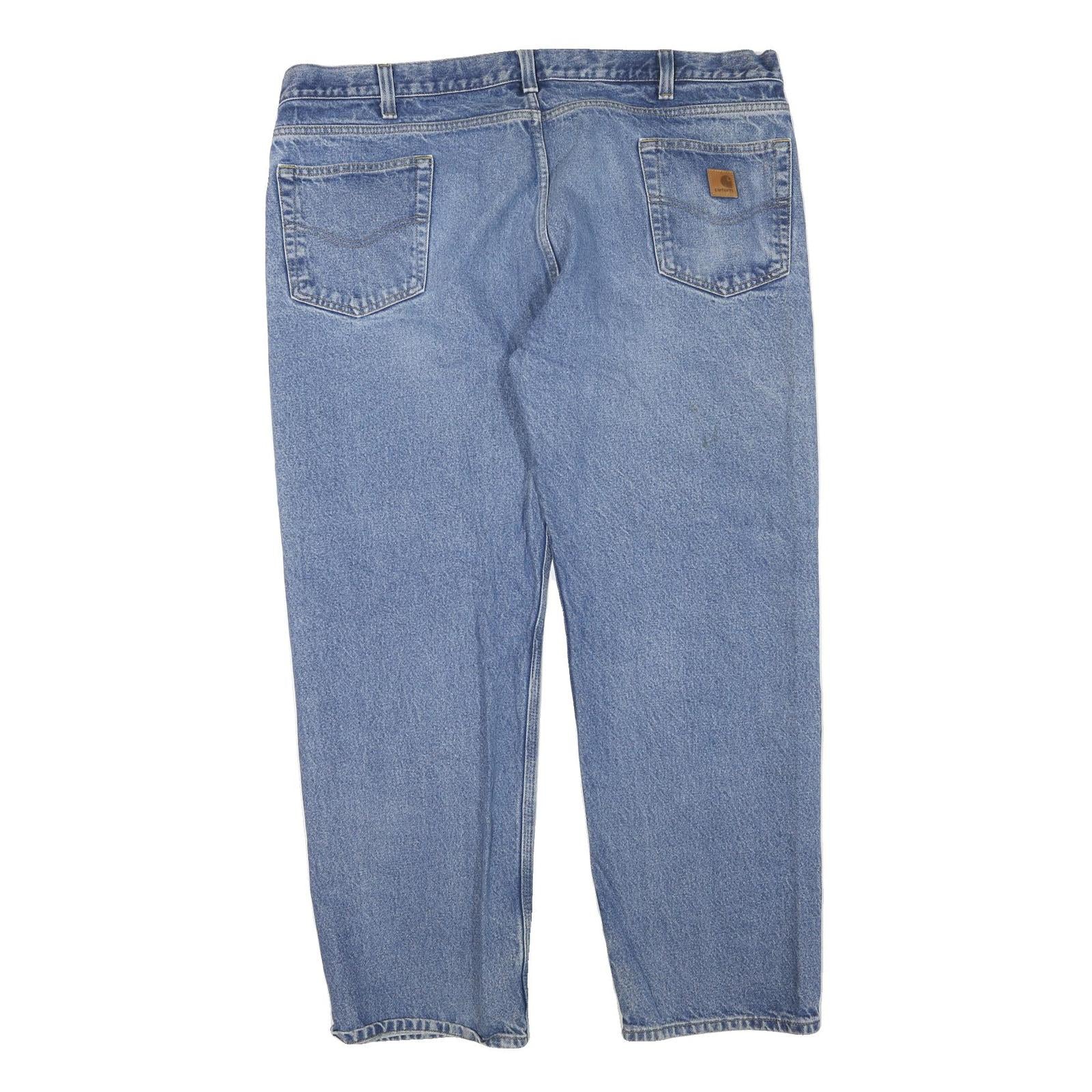 CARHARTT Womens Regular Fit Blue Denim Jeans W44 L30 Cotton Blend Zip