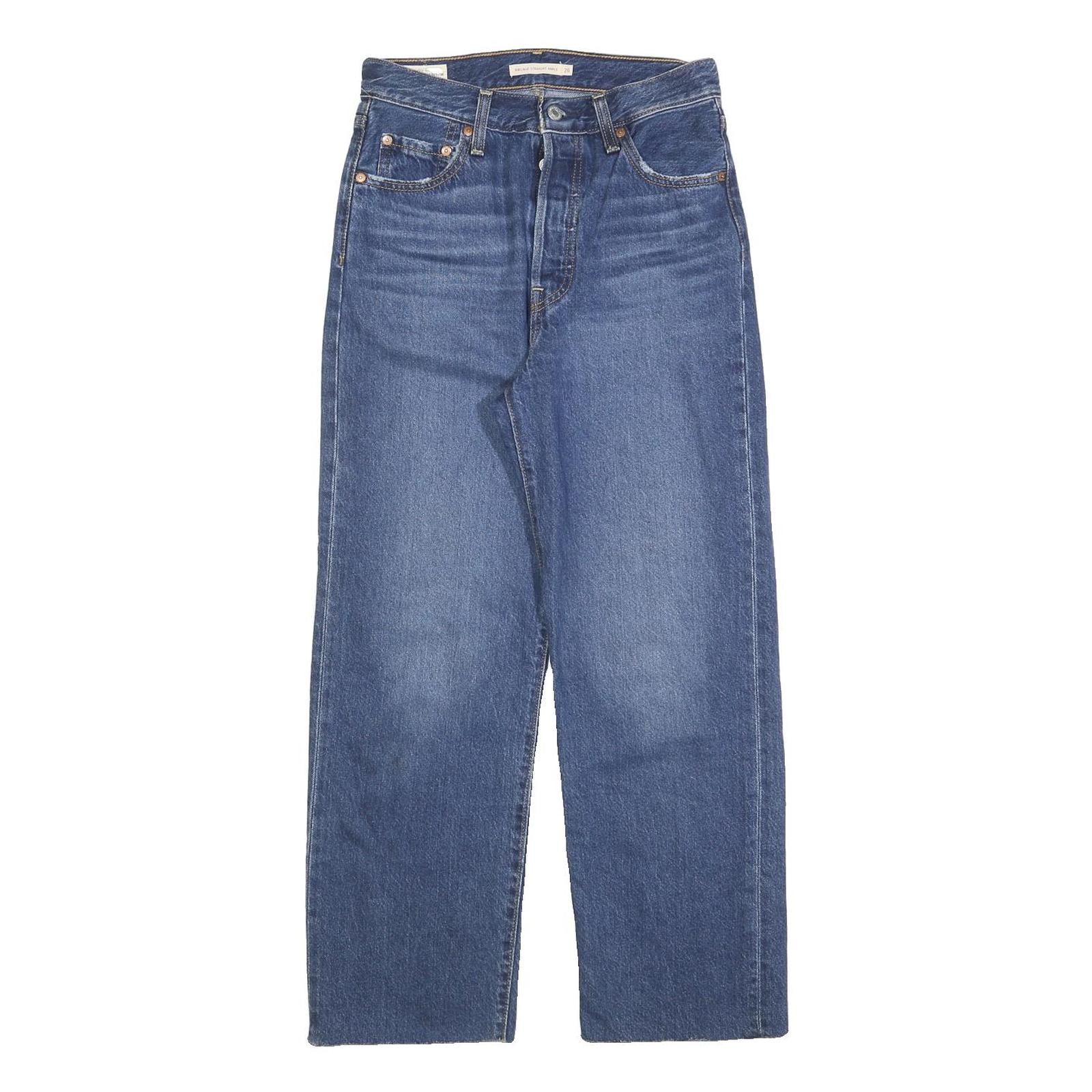 LEVI'S Womens Relaxed Blue Denim Jeans W26 L27 Button Cotton Blend Casual