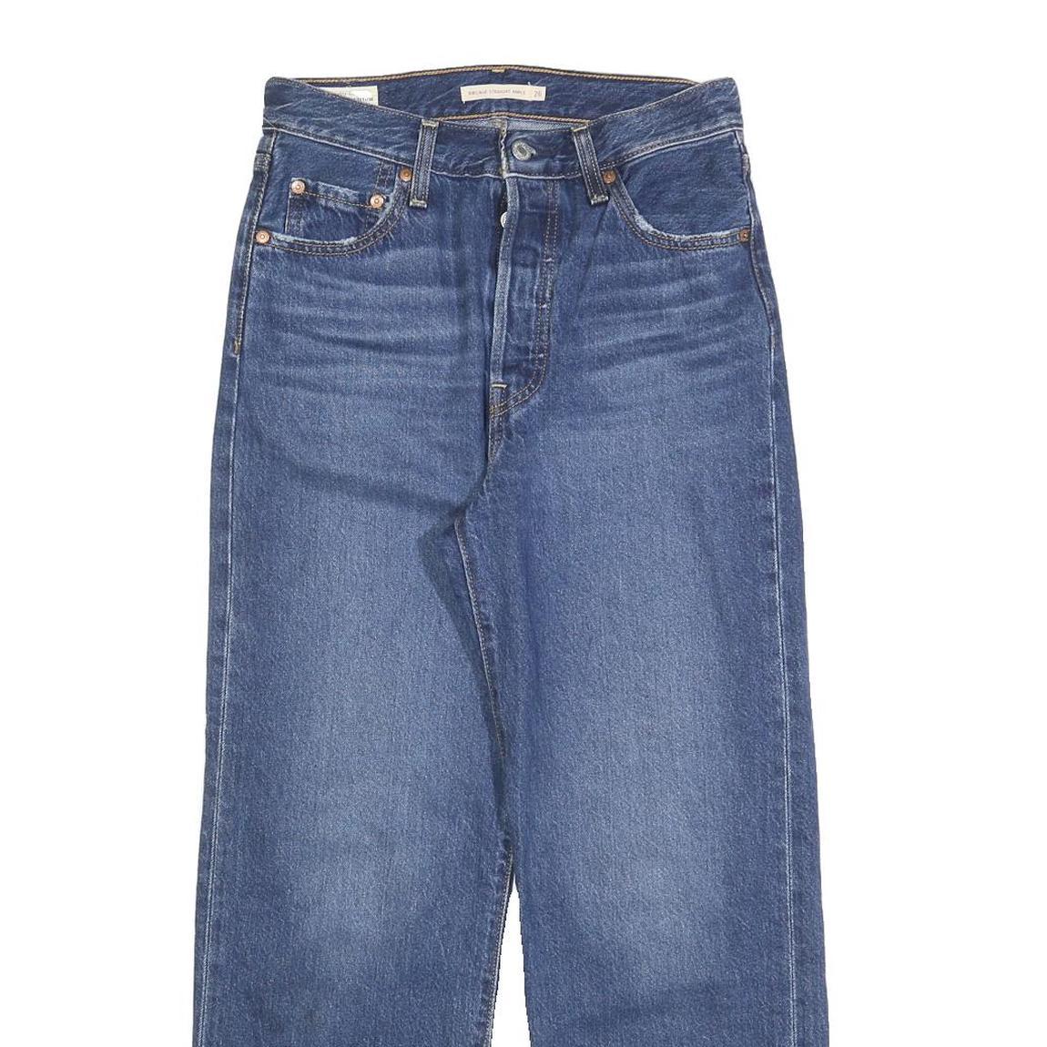 LEVI'S Womens Relaxed Blue Denim Jeans W26 L27 Button Cotton Blend Casual