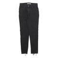 LEVI'S 721 Womens Jeans Black Slim Skinny Denim W26 L26 Raw Hem Zip