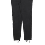 LEVI'S 721 Womens Jeans Black Slim Skinny Denim W26 L26 Raw Hem Zip