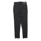 LEVI'S 721 Womens Jeans Black Slim Skinny Denim W26 L26 Raw Hem Zip