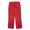 DICKIES Womens Red Regular Straight Trousers W33 L30 Cotton Blend Zip