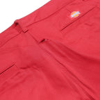 DICKIES Womens Red Regular Straight Trousers W33 L30 Cotton Blend Zip