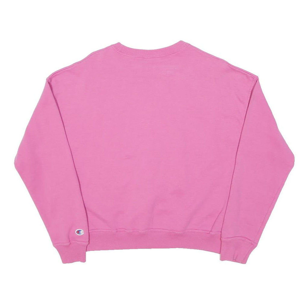 CHAMPION Mens Pink Cotton Crew Neck S Sweatshirt Logo Print Casual