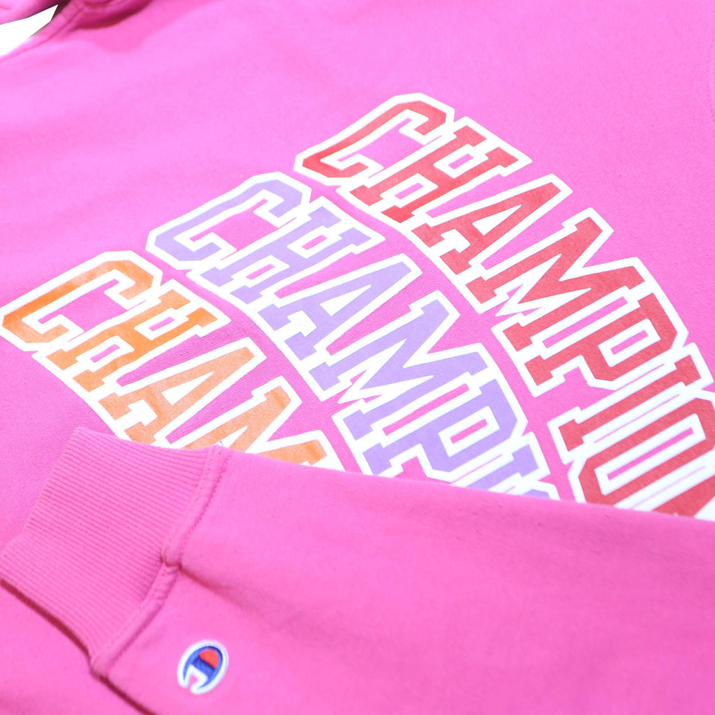 CHAMPION Mens Pink Cotton Crew Neck S Sweatshirt Logo Print Casual