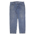 WRANGLER Mens Blue Regular Straight Denim Cotton Medium W33 L30 Zip Casual