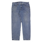 WRANGLER Mens Blue Regular Straight Denim Cotton Medium W33 L30 Zip Casual