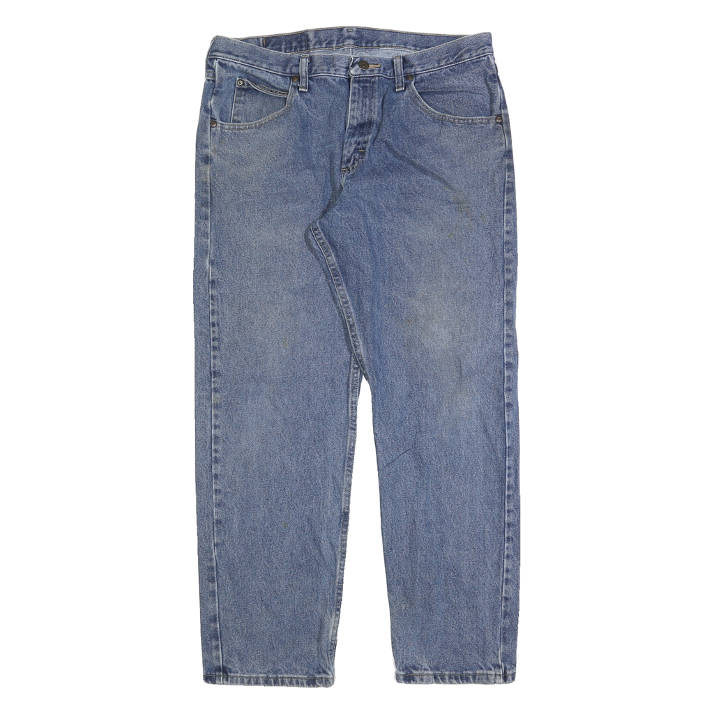WRANGLER Mens Blue Regular Straight Denim Cotton Medium W33 L30 Zip Casual