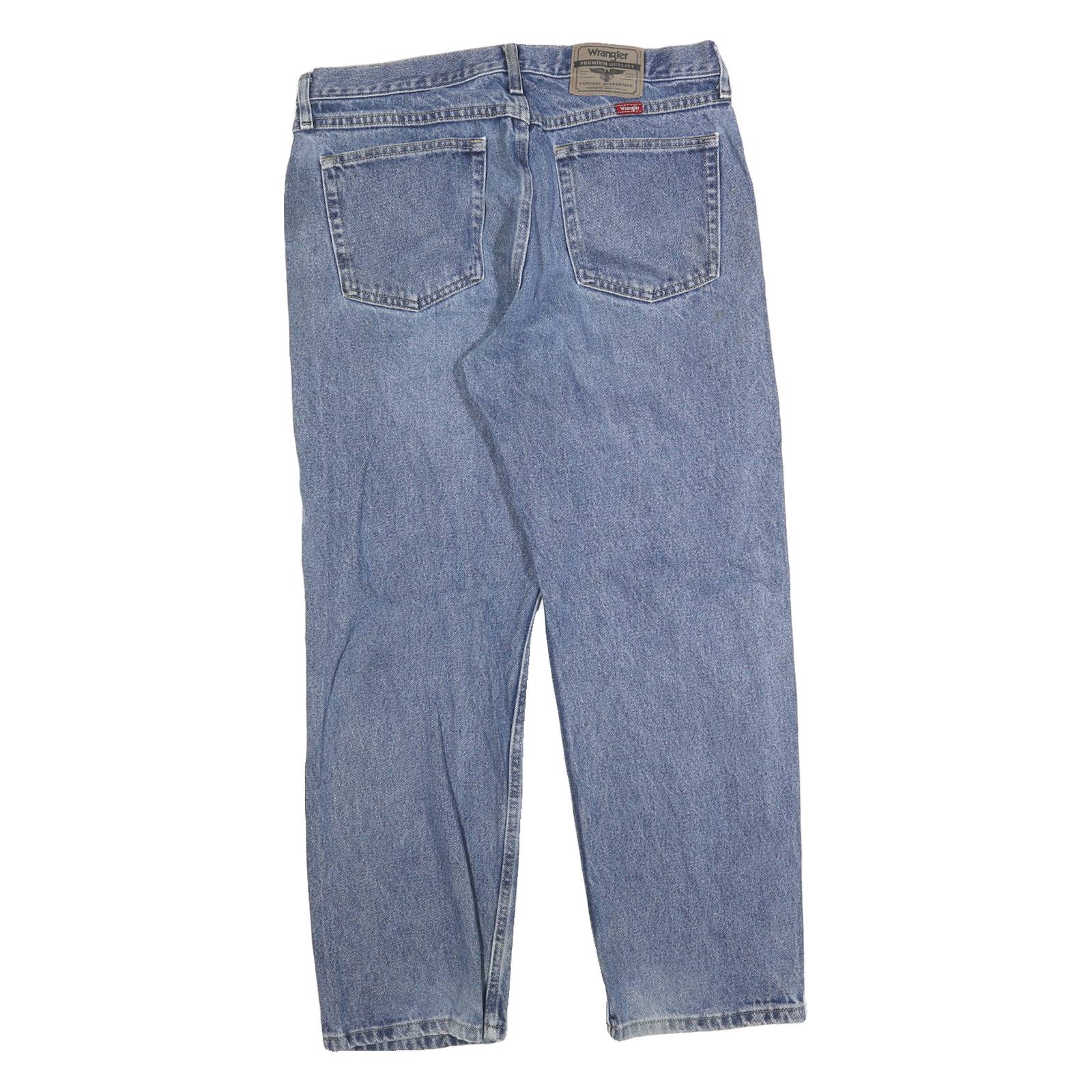 WRANGLER Mens Blue Regular Straight Denim Cotton Medium W33 L30 Zip Casual