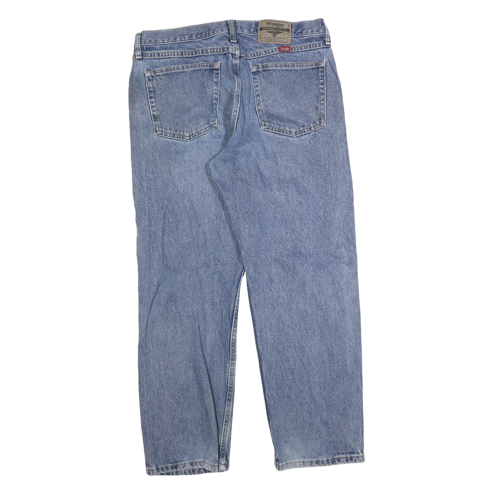 WRANGLER Mens Blue Regular Straight Denim Cotton Medium W33 L30 Zip Casual