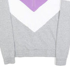 FILA Womens Grey & Purple & White Sweatshirt Collared S Colourblock Cotton Blend