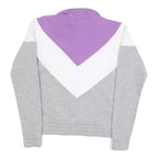 FILA Womens Grey & Purple & White Sweatshirt Collared S Colourblock Cotton Blend