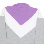 FILA Womens Grey & Purple & White Sweatshirt Collared S Colourblock Cotton Blend