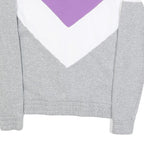 FILA Womens Grey & Purple & White Sweatshirt Collared S Colourblock Cotton Blend