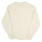 ST MICHAEL Womens Cream Button Up Cardigan Chunky Knit Plain Crew Neck S Wool