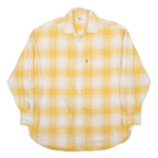 LEVI'S Womens Yellow & White Check Shirt XS Casual Cotton Long Sleeve Button