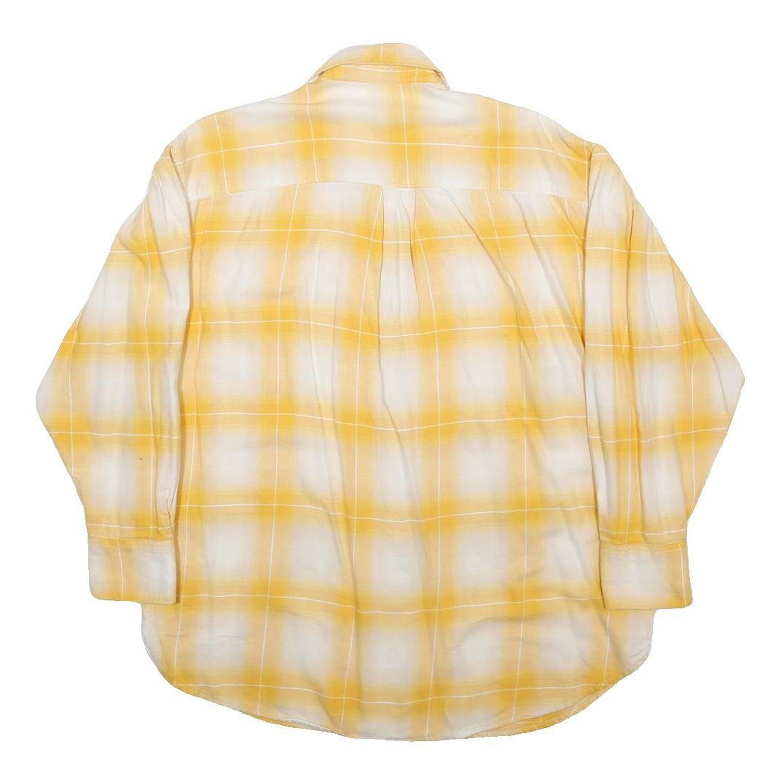 LEVI'S Womens Yellow & White Check Shirt XS Casual Cotton Long Sleeve Button