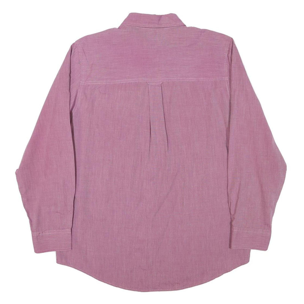CHAPS Mens Pink Plain Cotton Blend Shirt M Button Down Pocket Casual