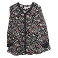 OH MAMMA Womens Black Floral Printed Button Long Sleeve Shirt L Cotton Blend