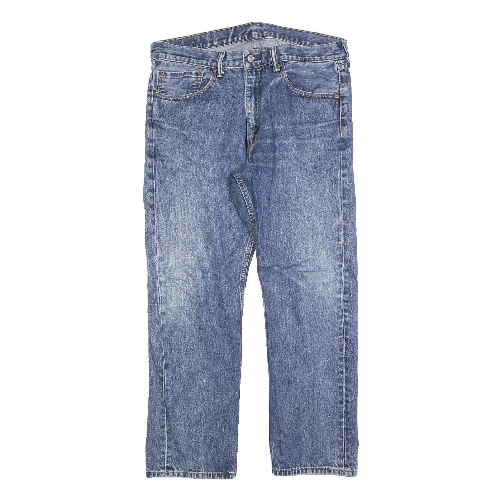 LEVI'S 505 Mens Jeans Blue Regular Straight Denim Medium W36 L30 Classic Cotton