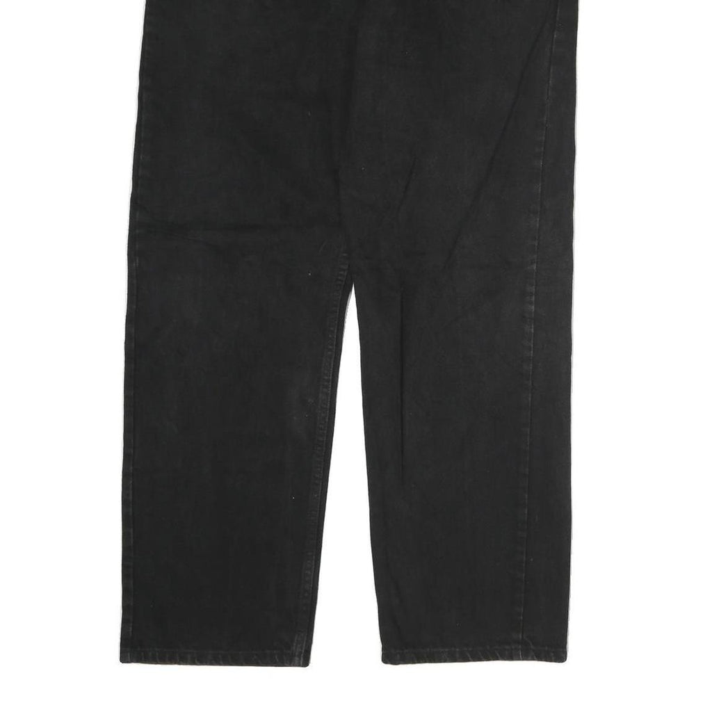 WRANGLER Mens Black Regular Straight Denim Jeans W36 L30 Classic Cotton Zip