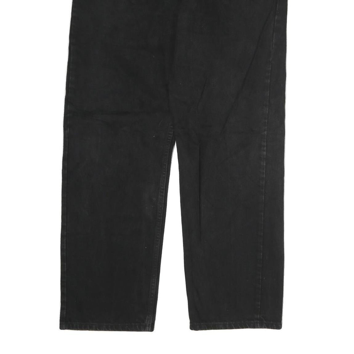 WRANGLER Mens Black Regular Straight Denim Jeans W36 L30 Classic Cotton Zip