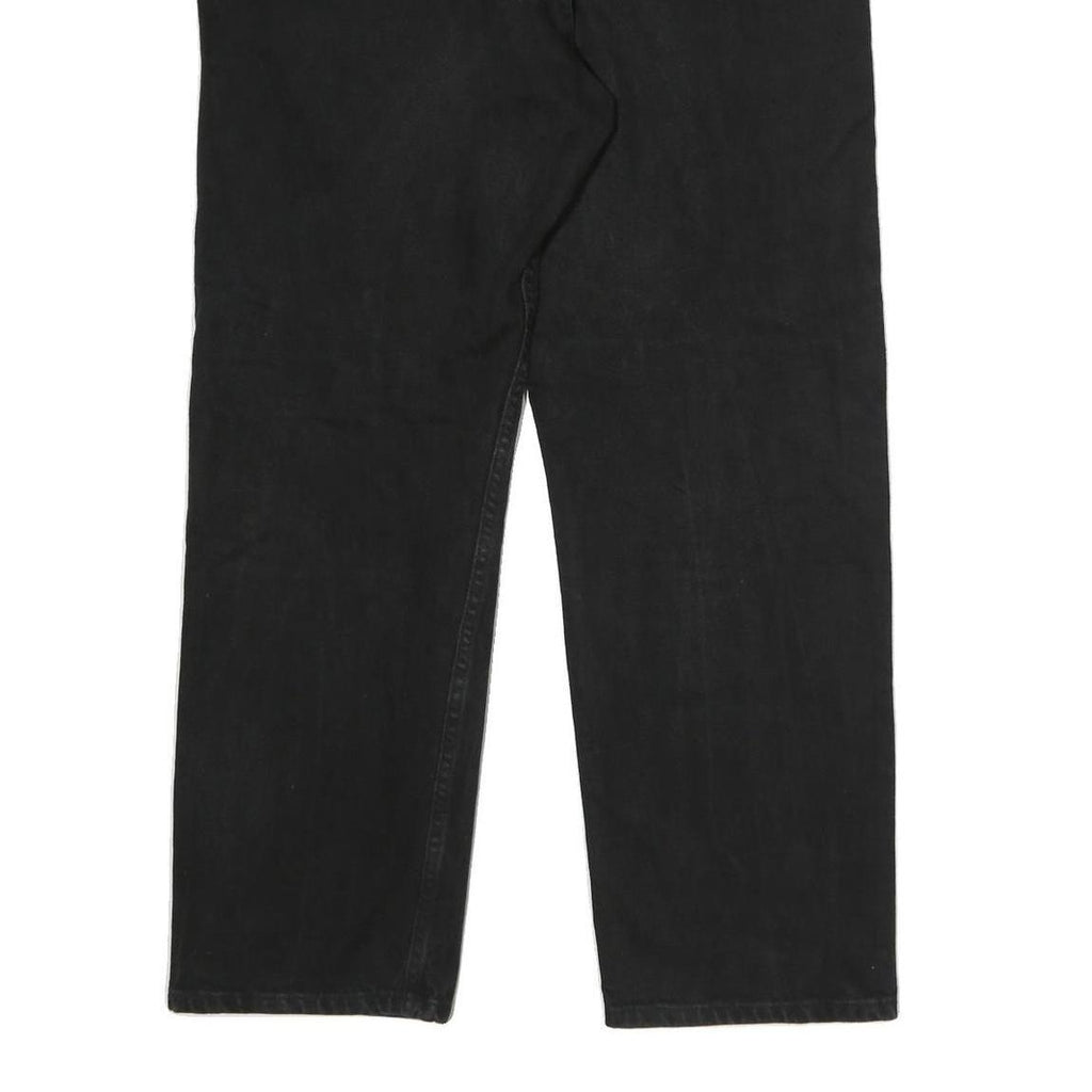 WRANGLER Mens Black Regular Straight Denim Jeans W36 L30 Classic Cotton Zip