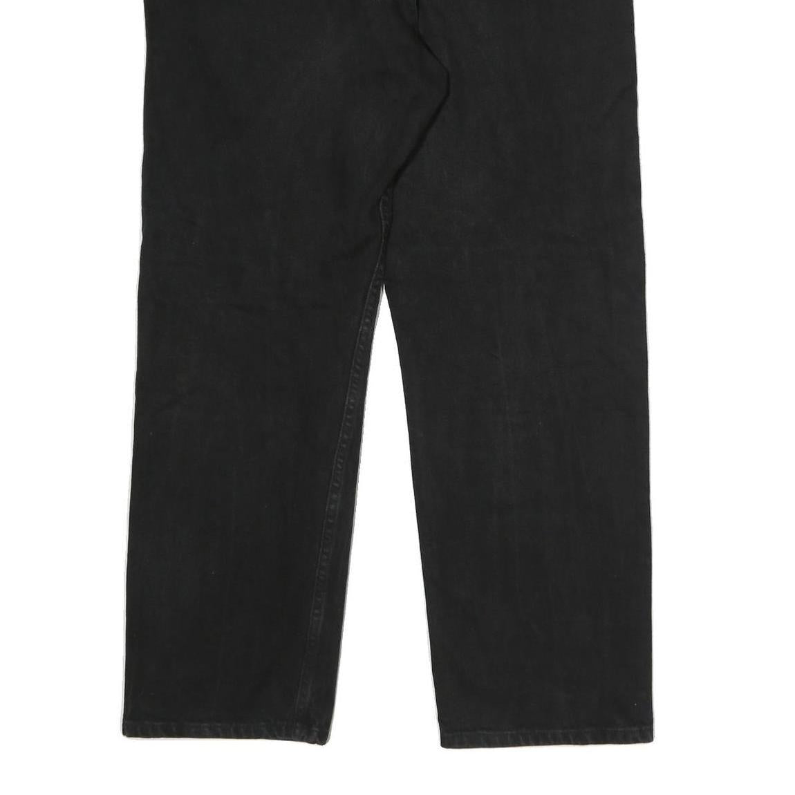 WRANGLER Mens Black Regular Straight Denim Jeans W36 L30 Classic Cotton Zip