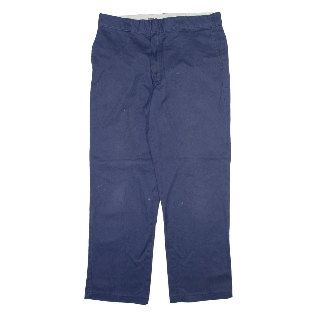 DICKIES 874 Workwear Mens Trousers Blue Regular Straight W36 L32