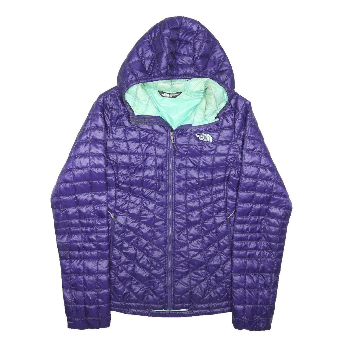 THE NORTH FACE Womens Purple Lightweight Quilted Hooded Jacket L Polyester Blend