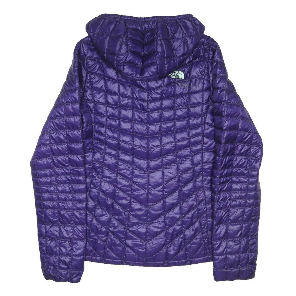 THE NORTH FACE Womens Purple Lightweight Quilted Hooded Jacket L Polyester Blend