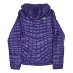 THE NORTH FACE Womens Purple Lightweight Quilted Hooded Jacket L Polyester Blend