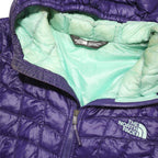THE NORTH FACE Womens Purple Lightweight Quilted Hooded Jacket L Polyester Blend