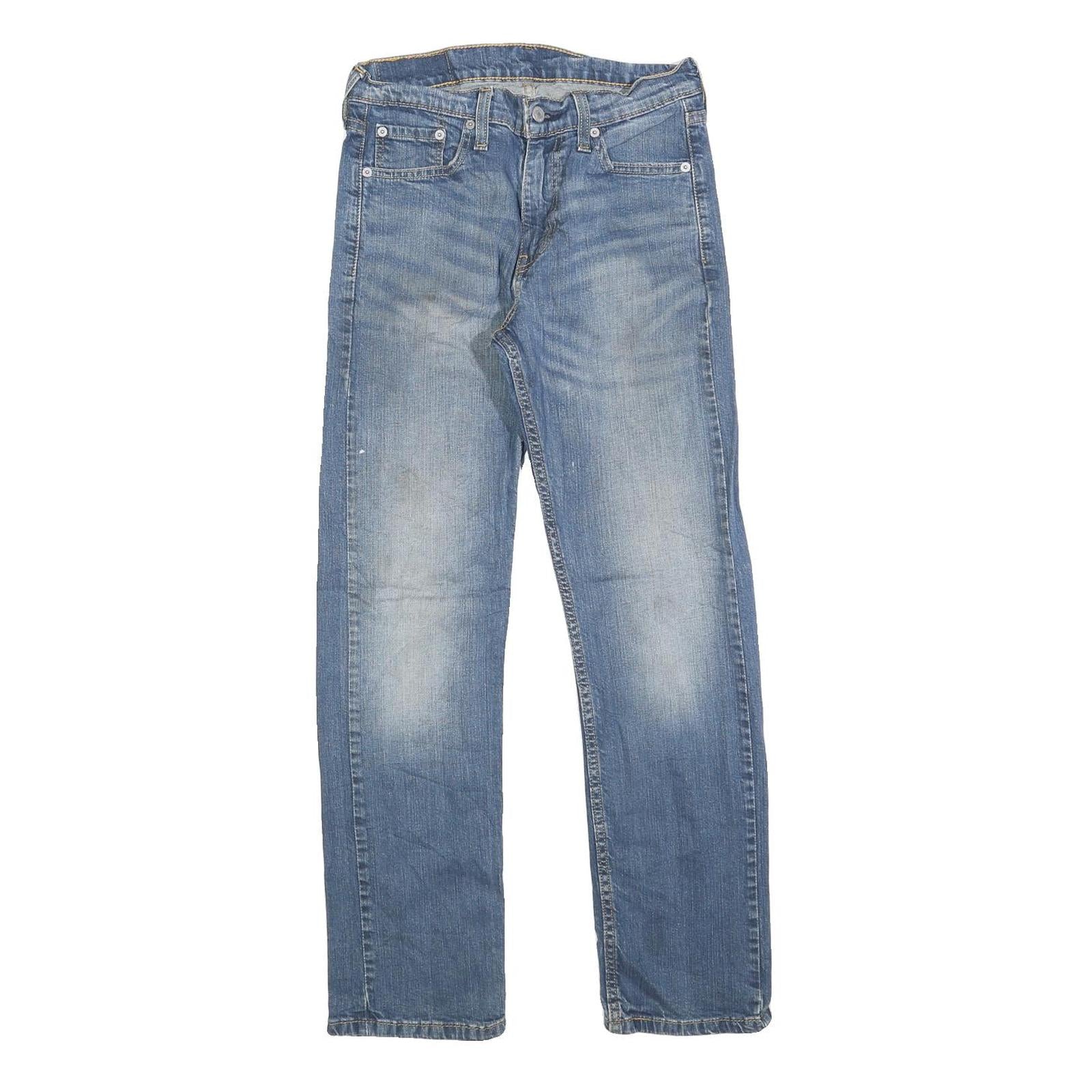 LEVI'S 513 Mens Jeans Blue Regular Straight Denim Medium W28 L32 Zip Cotton