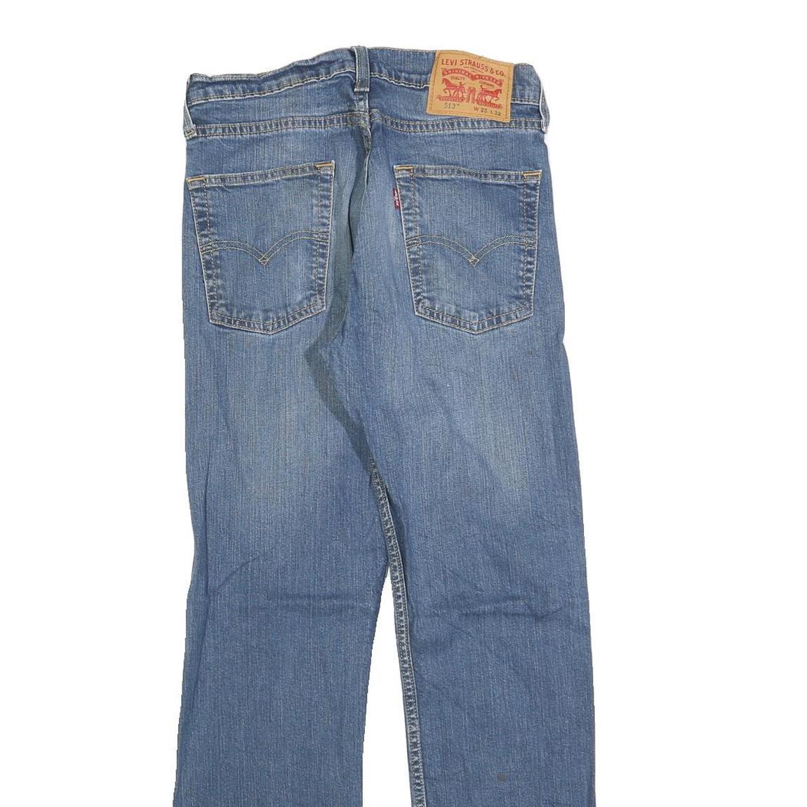 LEVI'S 513 Mens Jeans Blue Regular Straight Denim Medium W28 L32 Zip Cotton