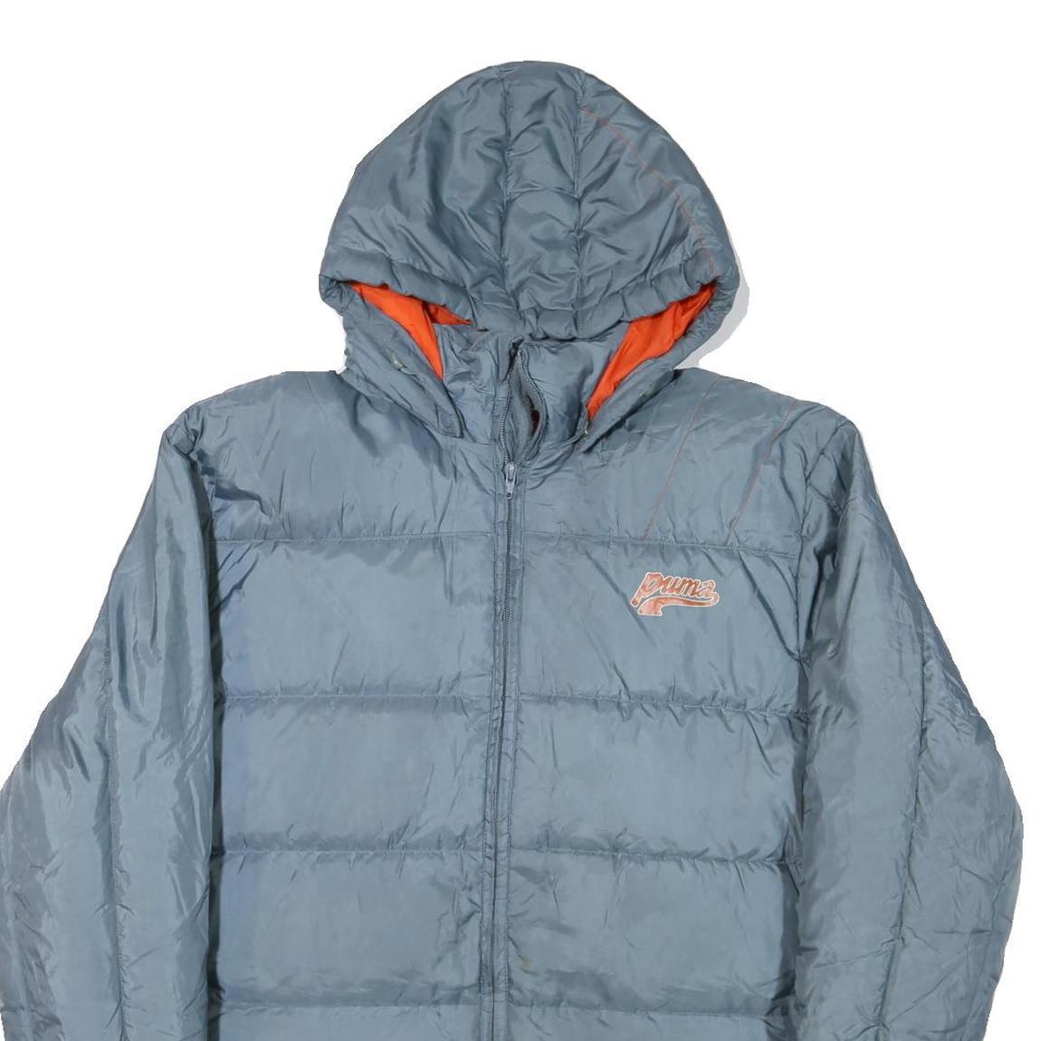 PUMA Mens Blue Hooded Jacket L Polyester Blend Plain Zip Hooded Sport Casual