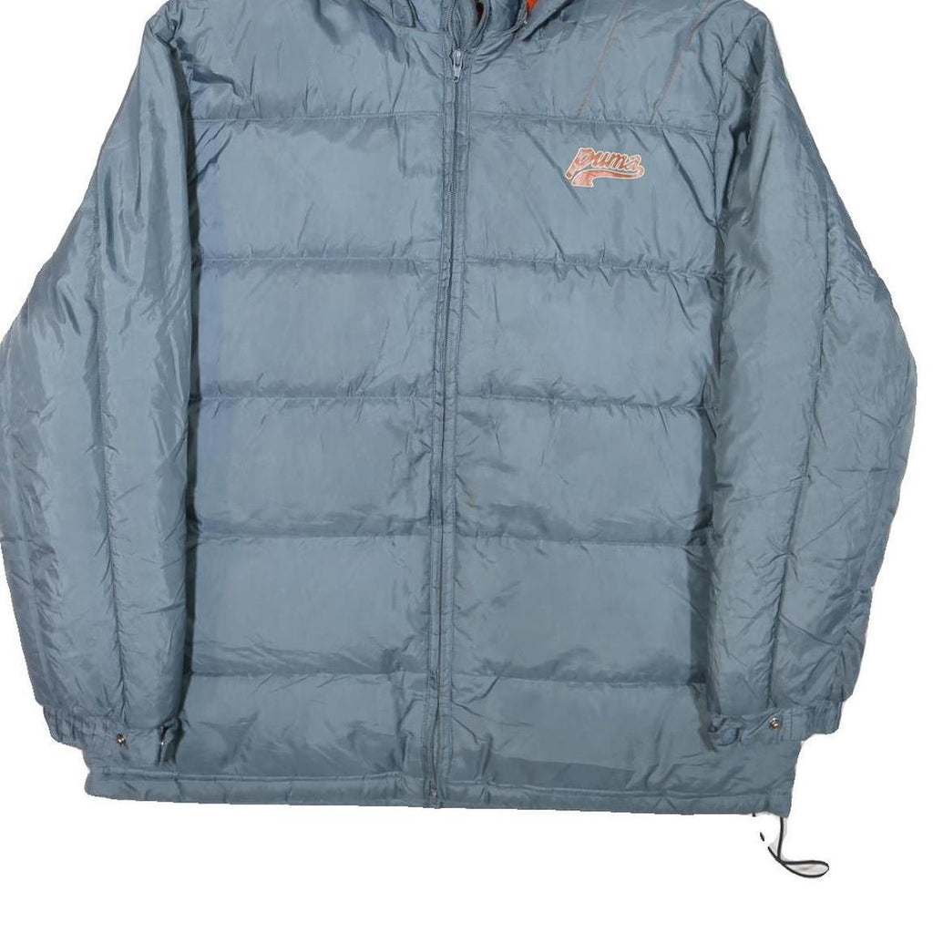 PUMA Mens Blue Hooded Jacket L Polyester Blend Plain Zip Hooded Sport Casual